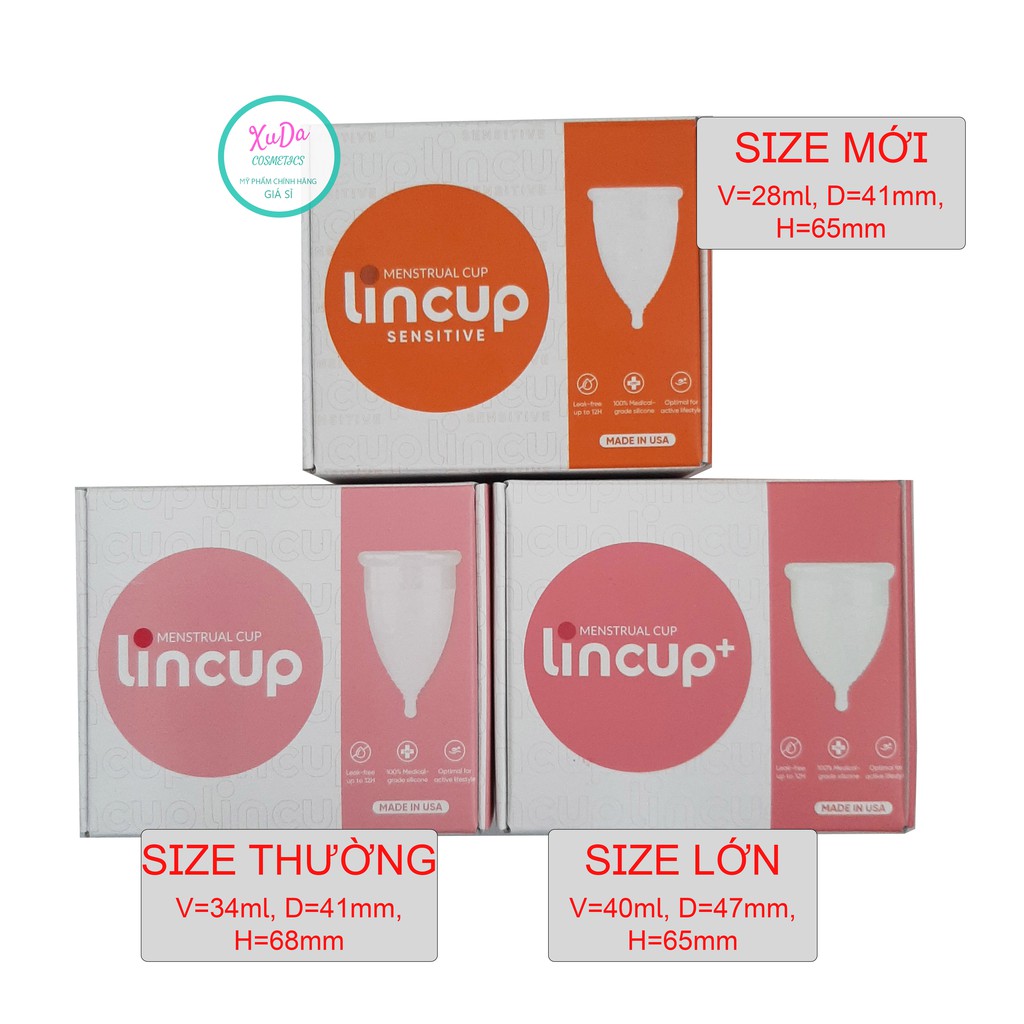 Lincup XuDa cốc nguyệt san silicon y tế cao cấp đạt chuẩn FDA Mỹ, kháng khuẩn, mềm mại, tặng kèm bột vệ sinh cốc