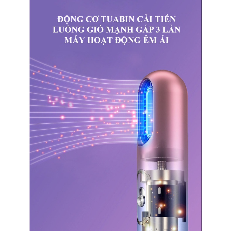 Máy Sấy Tóc Đa Năng Không Cánh 3 Đầu Lược, Sấy Ion Âm Nuôi Dưỡng Tóc, Phục Hồi Và Ngăn Tóc Hư Tổn