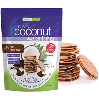 BÁNH WAFER DỪA MÈ ĐEN KẸP CHOCOLATE ĐEN 397G - TROPICAL FIELDS/ AUSTRALIA