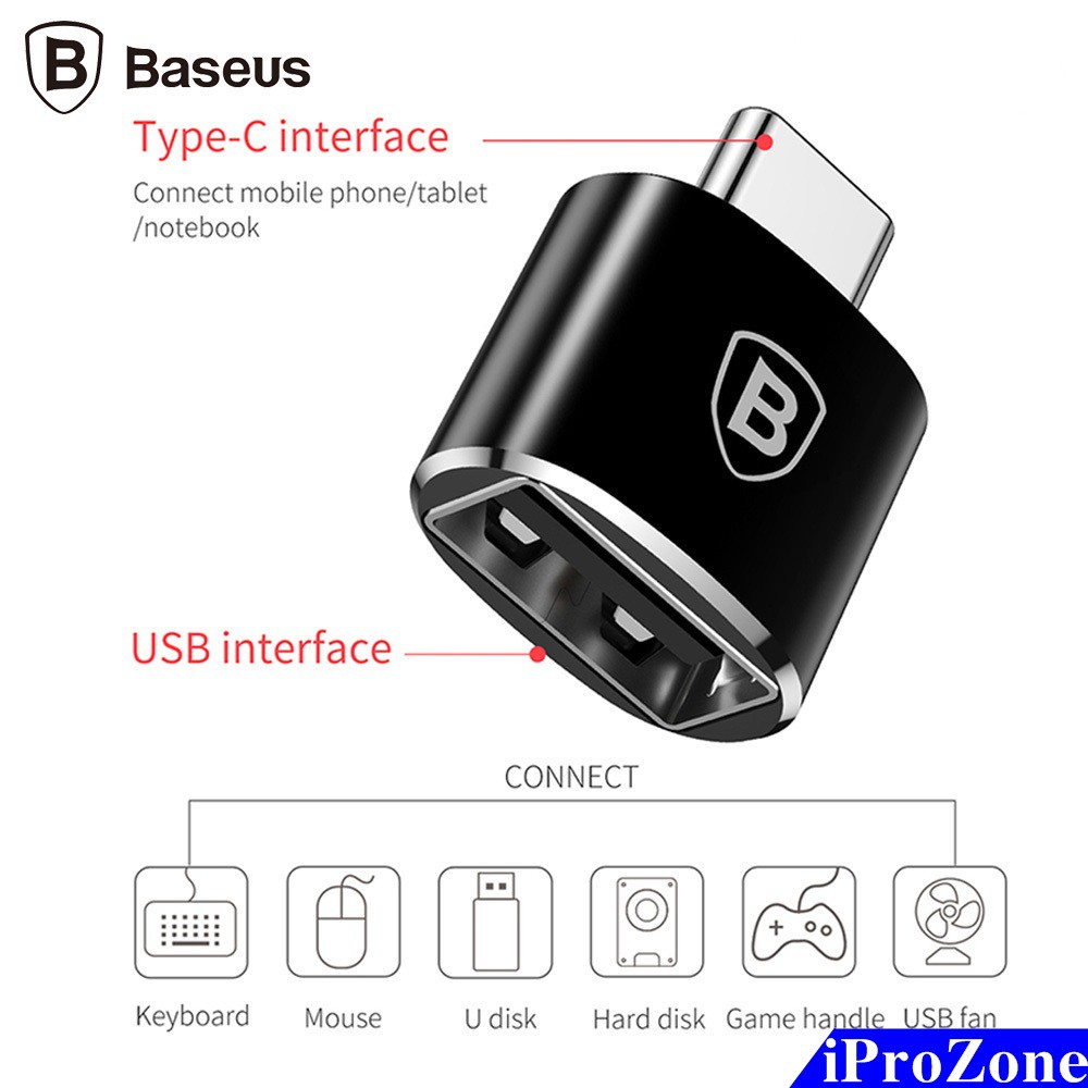 Đầu chuyển OTG Type C ra USB 3.0 chính hãng Baseus Cho MacBook , IPad Pro , Samsung,Huawei