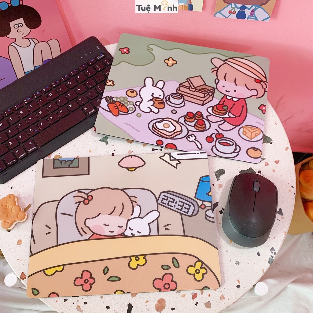 Lót chuột máy tính dễ thương hoạt hình Hàn Quốc tấm pad di chuột kê tay chống nước chống trượt