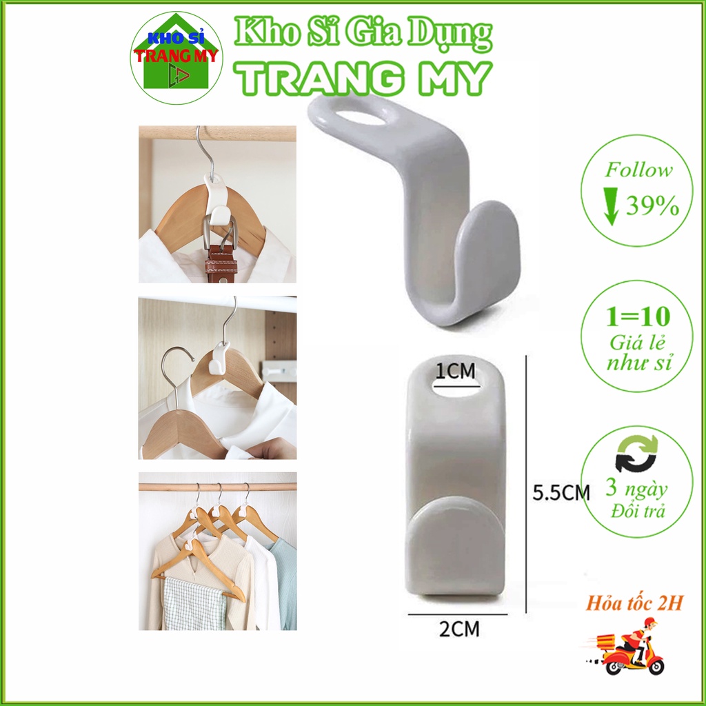 (𝗚𝗶𝗮́ 𝗦𝗶̉) Đầu Nối Móc Treo Quần Áo Bằng Nhựa Tiết Kiệm Không Gian Đa Năng Tiện Lợi