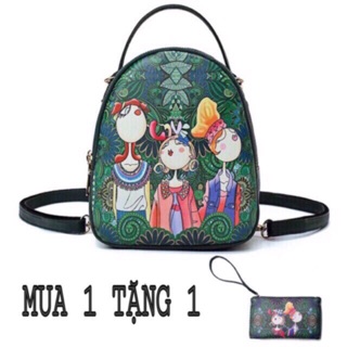 Balo mini cô gái rừng xanh hoạ tiết - M613
