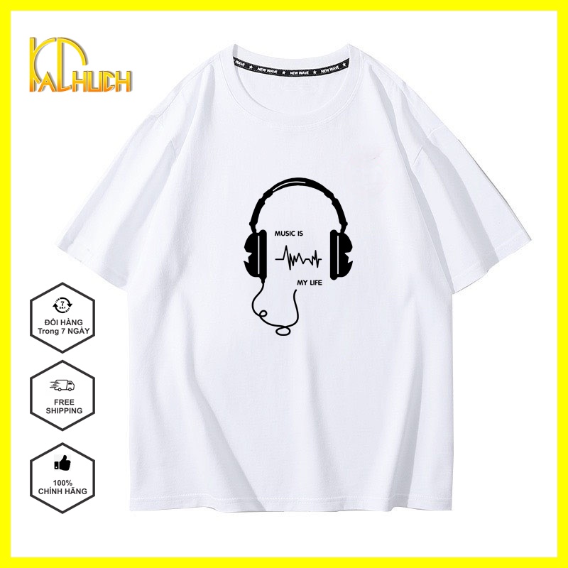 ÁO THUN NAM NỮ UNISEX FORM RỘNG IN MUSIC IS MY LIFE (NHIỀU MÀU)