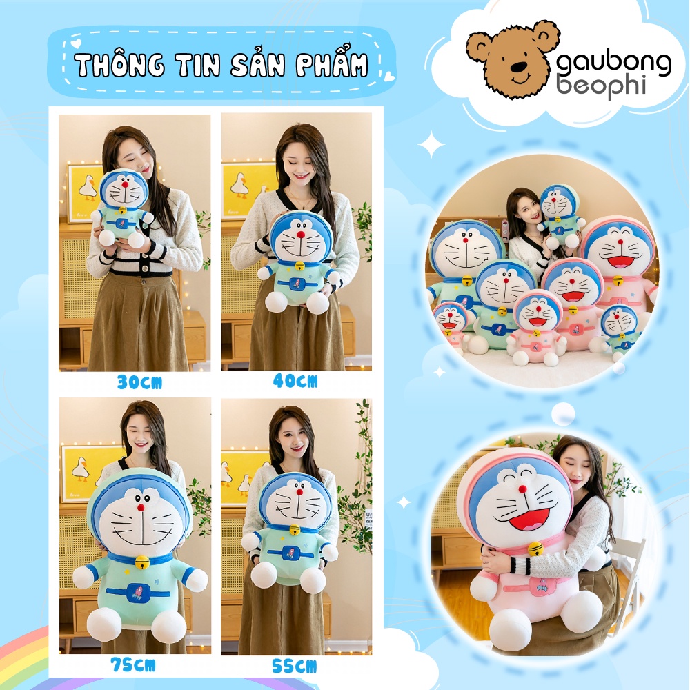 Gấu Bông Đôrêmon Phi Hành Gia GauBongBeoPhi Cute, Nhiều Kích Thước, Mềm Mại Cao Cấp, Qùa Tặng Cho Mọi Lứa Tuổi