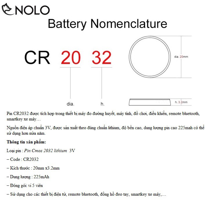 Combo 2 Vỉ 5 Pin Cmos CR2032 Dạng Viên Tròn 3V Chuẩn Lithium