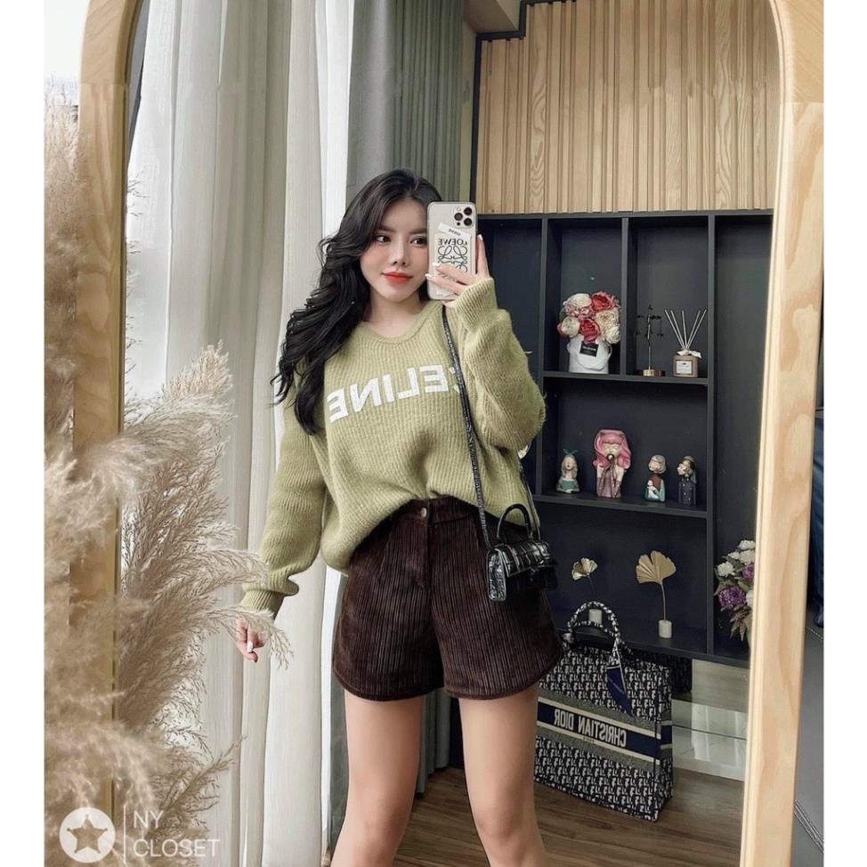 Áo len form rộng, áo len lông nữ cổ tròn len lông phẩy họa tiết in chữ phom to mặc thoải mái mix gì cũng đẹp hàng QCCC | BigBuy360 - bigbuy360.vn