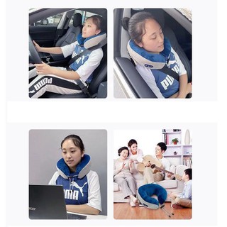 Gối Massage Cổ Chữ U, Gối Massage Rung Đa Năng Kế Hợp Nhào, Rung , Chườm Nóng Chống Mỏi Cổ, Vai gáy - MUA NGAY