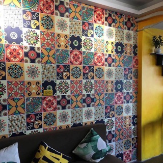 Gạch bông decal trang trí set 15 ô