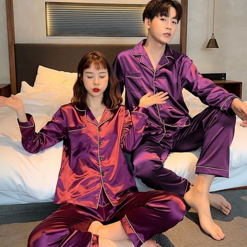 Bộ ngủ lụa Pijama nam màu trơn chất siêu đẹp (Hàng có sẵn)214PYTU