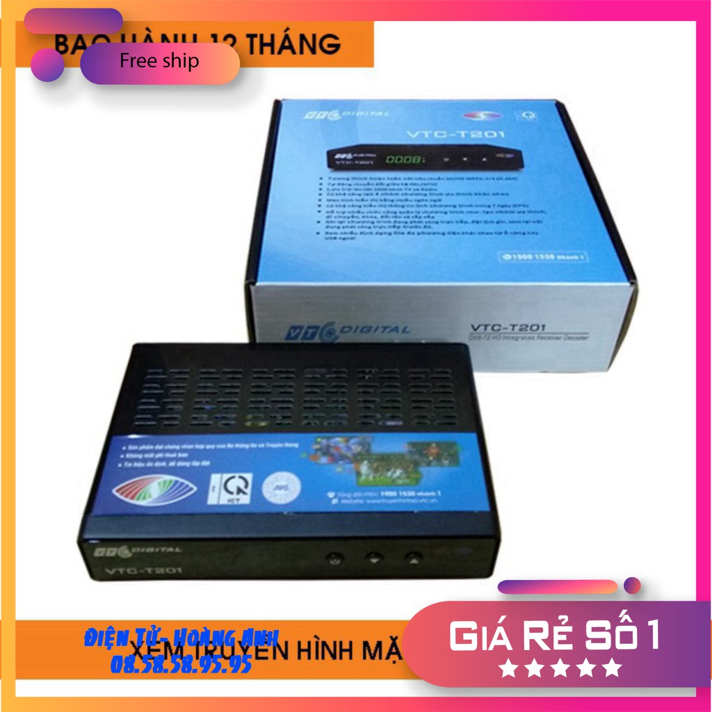 Đầu thu kỹ thuật số DVD -T2. VTC T201- giá tốt