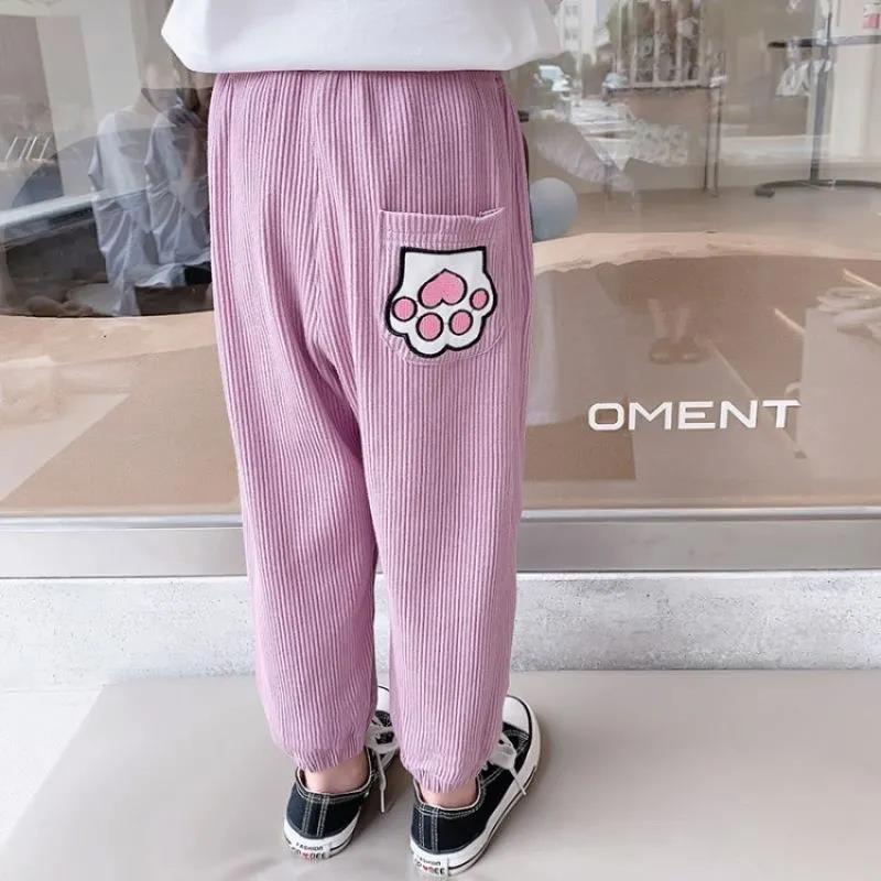Quần dài thể thao họa tiết hoạt hình thời trang mùa thu 2023 cho bé gái
