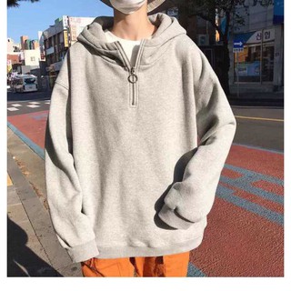 Áo hoodie trơn phối zip 3 màu giá rẻ