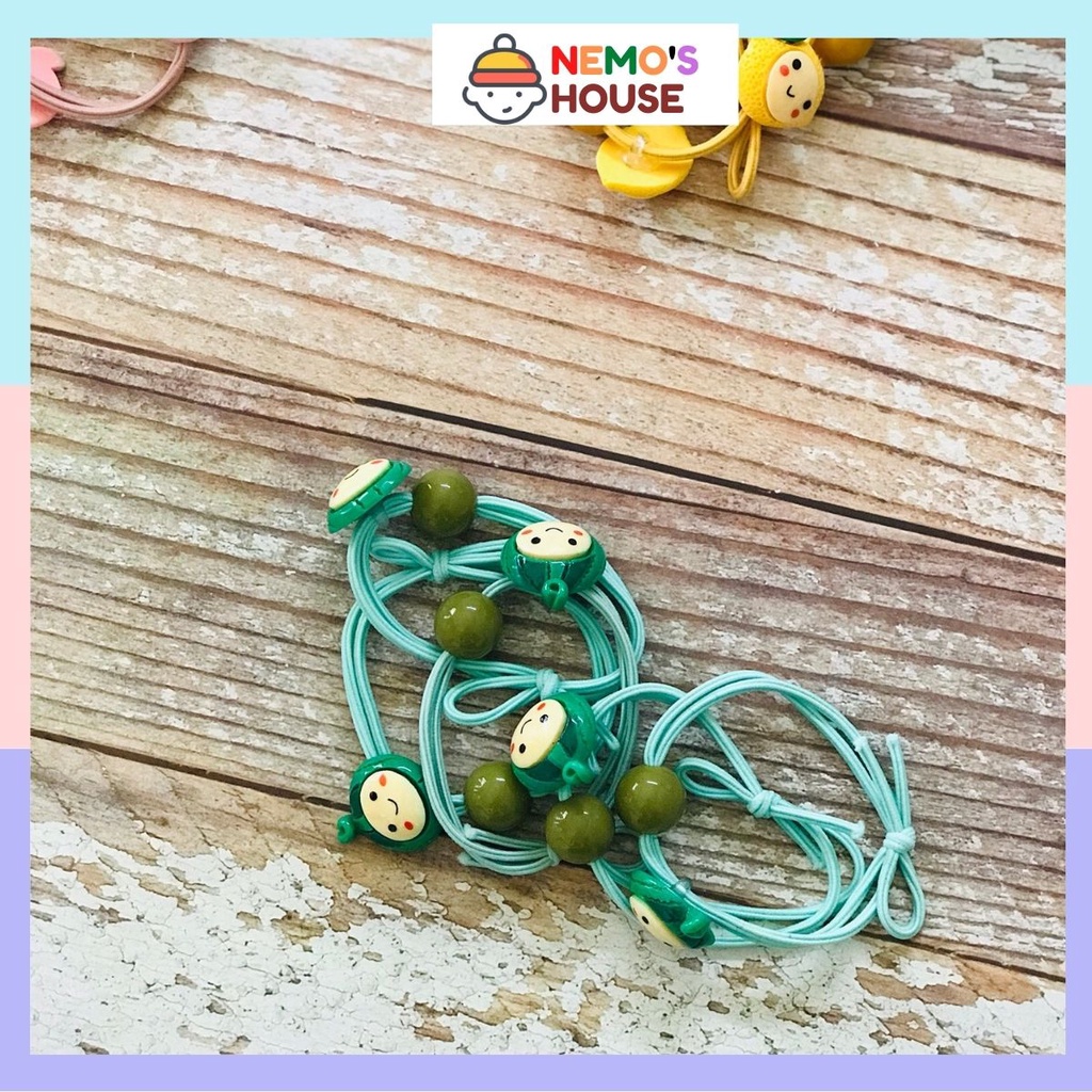 Cột tóc dây chun, dây cột tóc họa tiết  hình trái cây nhiều màu sắc đáng yêu