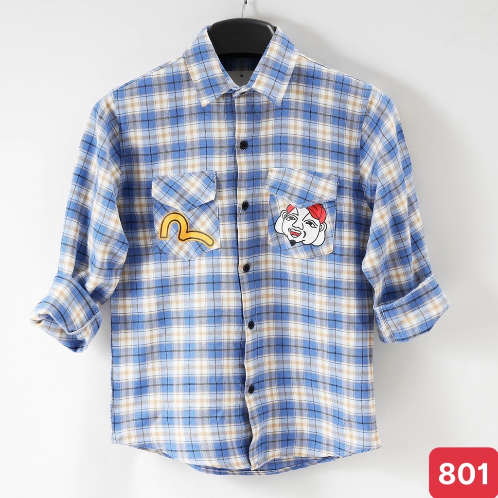 Áo sơ mi nam cao cấp chất liệu cotton đẹp màu xanh trắng họa tiết karo dài tay kiểu dáng hàn quốc ADO37 mẫu mới