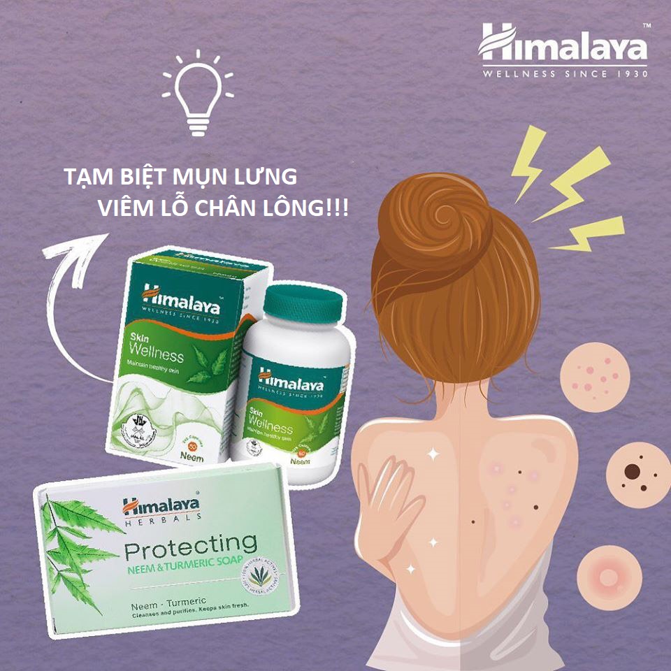 Xà phòng giảm mụn cơ thể từ lá neem Himalaya Neem Turmeric Soap 75g/ hộp