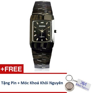 Đồng Hồ Nữ Sinobi 9148 Dây Thép (Có 2 Màu: Đen Vạch Trắng, Đen Vạch Vàng)