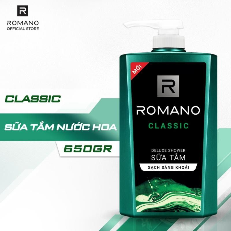 SỮA TẮM ROMANO CLASSIC HƯƠNG NƯỚC HOA 650G