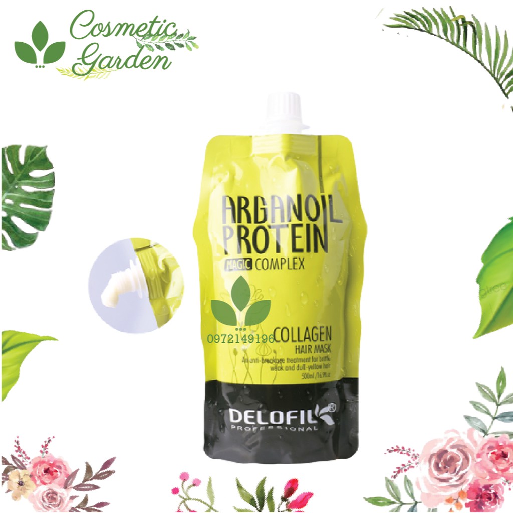 Dầu Hấp Ủ Tóc Collagen Delofil Arganoil Protein Siêu Mượt 500ml[sanvatvn710]