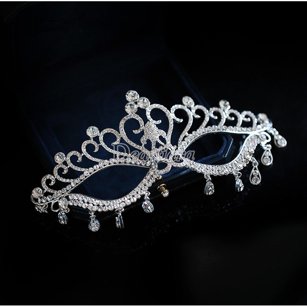 Mặt Nạ Cô Dâu Đính Tua Rua Pha Lê Thời Trang