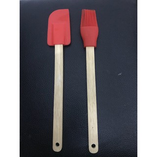 Bộ 2 phới chổi silicon cán gỗ (MS 157)