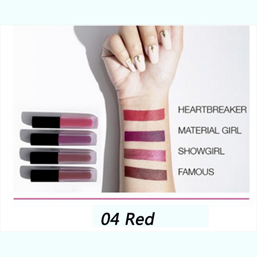 [Hàng mới về] Set 4 thỏi son môi HUDA BEAUTY chống nước giữ màu tốt bền lâu trôi