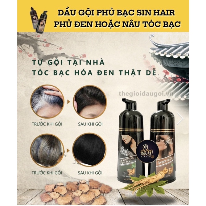 SIN HAIR - DẦU GỘI PHỦ BẠC NHẬT BẢN