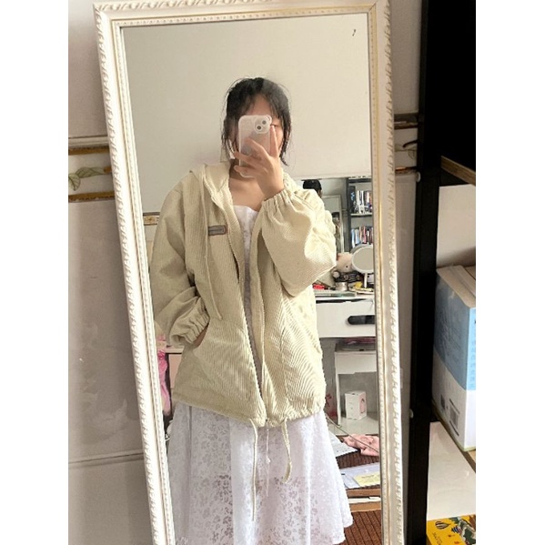 Áo khoác unisex Nam Nữ nhung tăm dáng rộng có bigsize