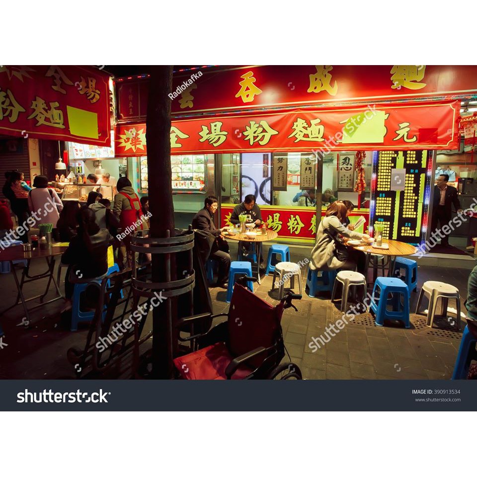 Tranh lụa 3d Hồng Kông Đường Phố Kích Thước 1,5m x 2m HKĐP05