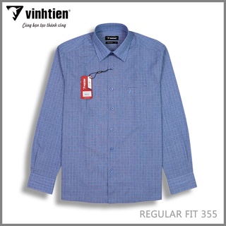Áo Sơ Mi Nam Dài Tay Cotton Vĩnh Tiến Form Regular vạt Ngang 355 -  G188