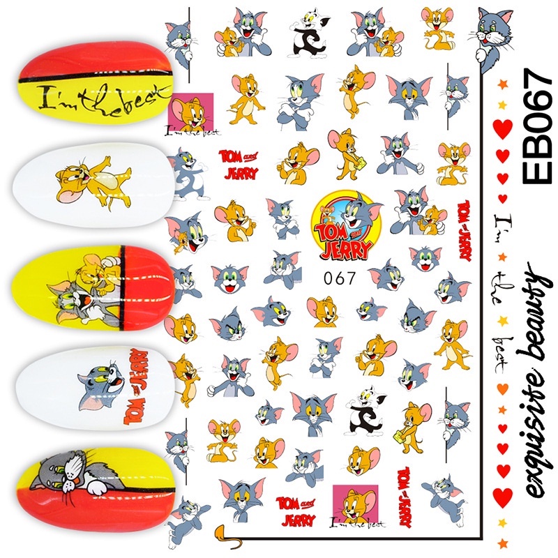 Sticker 3D - Tom &amp; Jerry - Hình Dán Móng Tay EB067