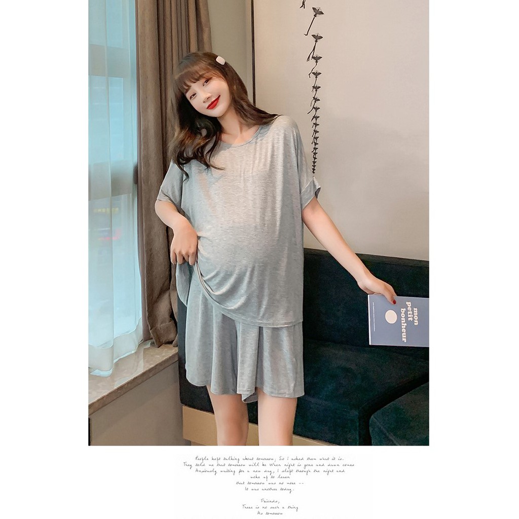 Set Áo Quần Bầu Bộ Bầu-SAQ59 Chất Cotton Lạnh Siêu Mát