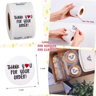 Tem/sticker dán in chữ “thank you”