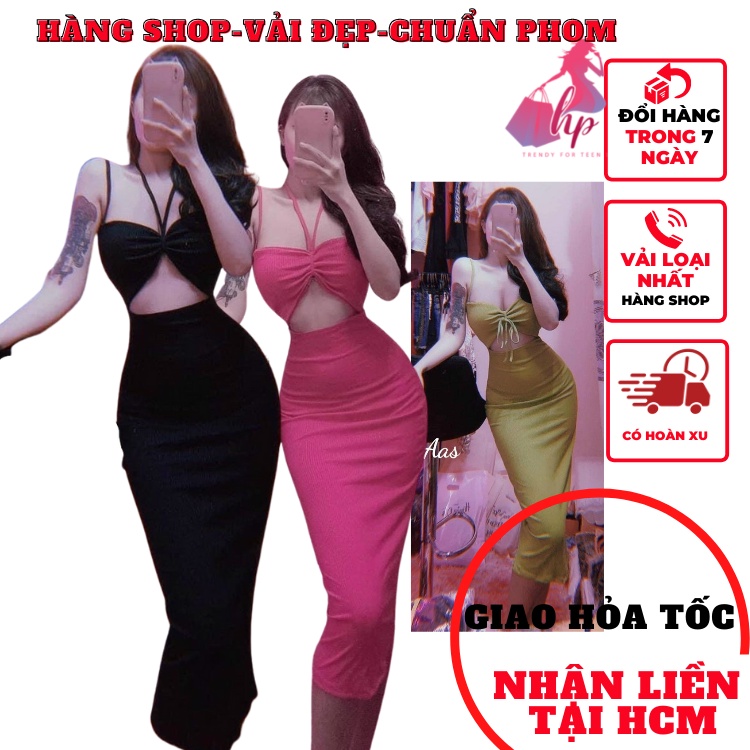 Váy đầm cúp ngực maxi dáng dài nữ 2 dây có mút ôm body thun gân mềm màu đen dự tiệc sang chảnh thời trang VD216