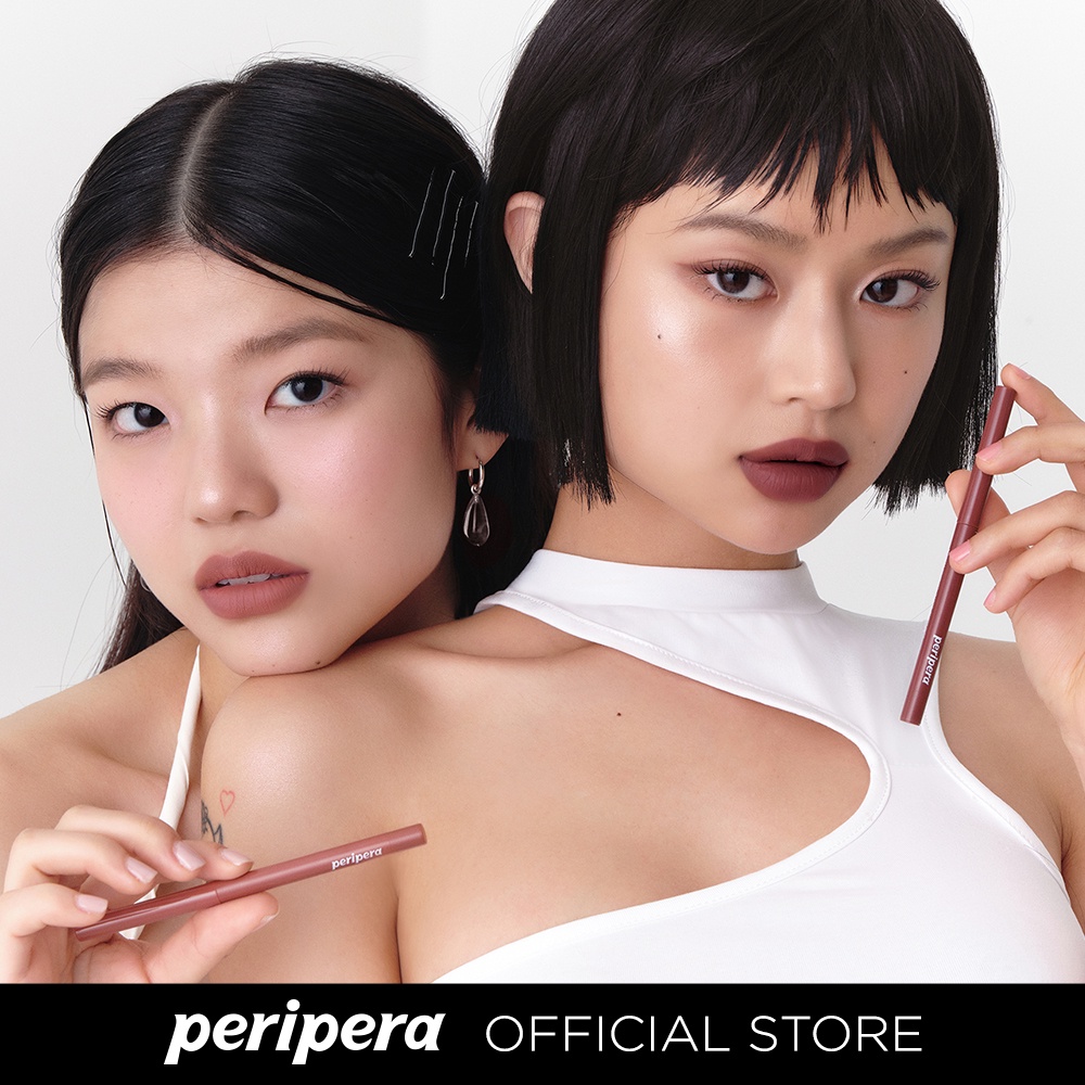 Set son môi Peripera Ink Velvet + chì kẻ viền môi 4g/ 0.3g