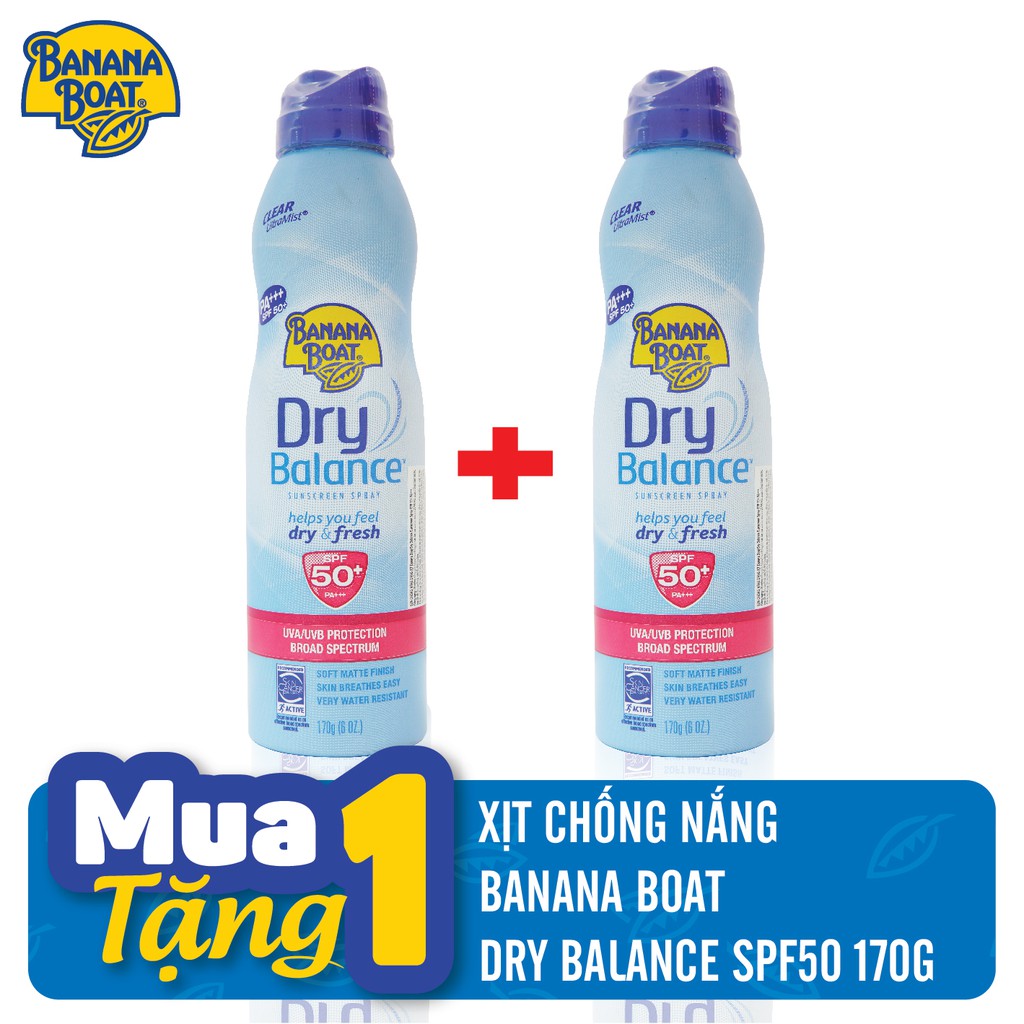 Combo 2 Chai Xịt Banana Boat Chống Nắng DRY BALANCE SPF50 170G