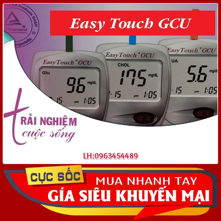 [ BH TRỌN ĐỜI ] Máy đo 3 in 1 đường huyết,mỡ máu,gout Easy Touch GCU ET322