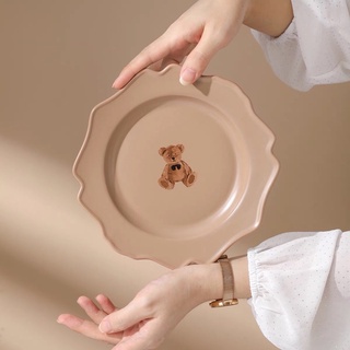 Set bát đĩa sứ gấu, set bát kiểu Hàn cute
