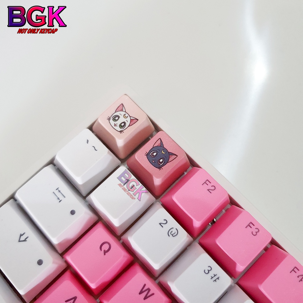 1 Keycap Lẻ Hình Mèo Mặt Trăng OEM profile in Dye sub( keycap resin độc lạ )( Keycap Artisan )