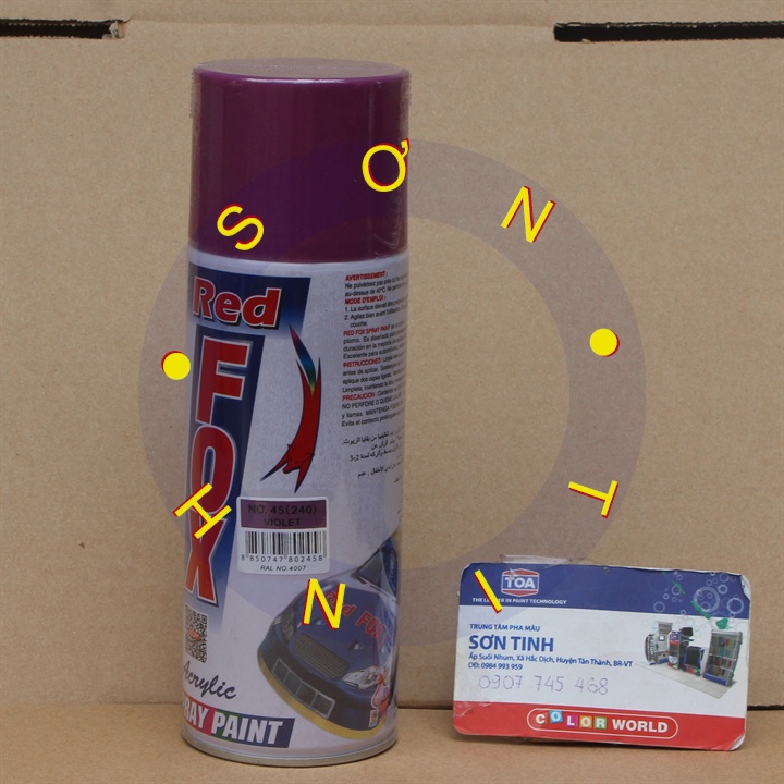 Sơn xịt RED FOX Thái Lan màu Tím VIOLET 240 (No. 45) - 1 chai
