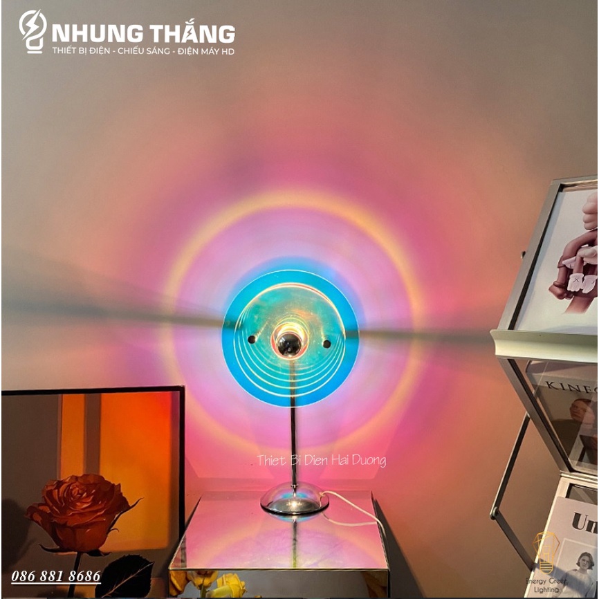 Đèn Bàn Đa Sắc Cầu Vồng Ánh Sáng Siêu Đẹp DB-921,DB-922 - Decor, Sống Ảo Sunset Lamp, Trang Trí Chụp Ảnh
