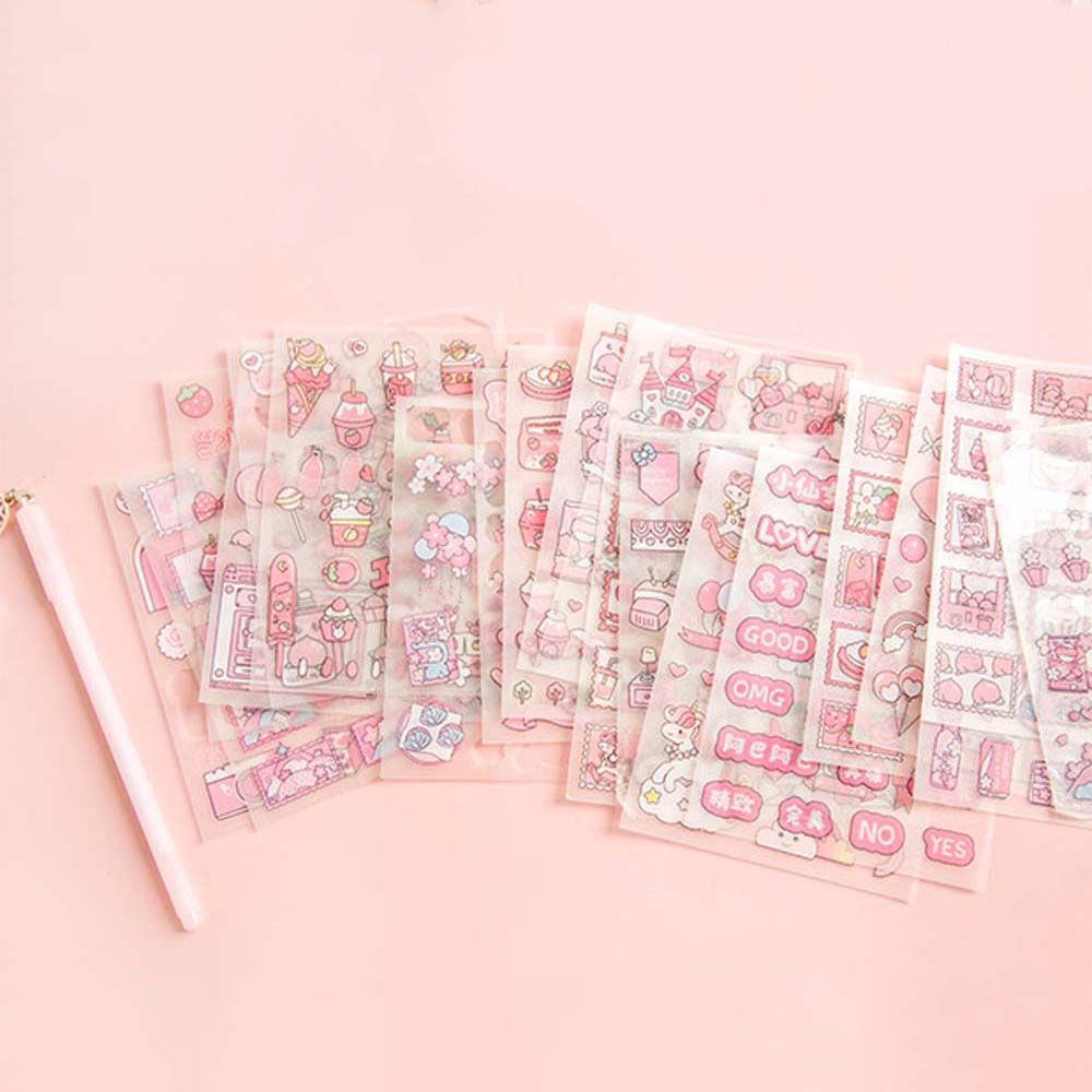 Bộ 4 Miếng Dán Họa Tiết Hoạt Hình Dùng Trang Trí Sổ Tay Diy