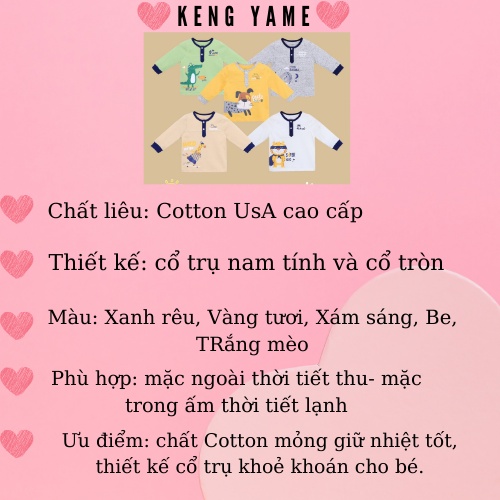 Áo bé trai dài tay Dokma áo thu đông dài tay cổ trụ- cổ tròn cho bé vải cotton mềm mại, mẫu mới 2021