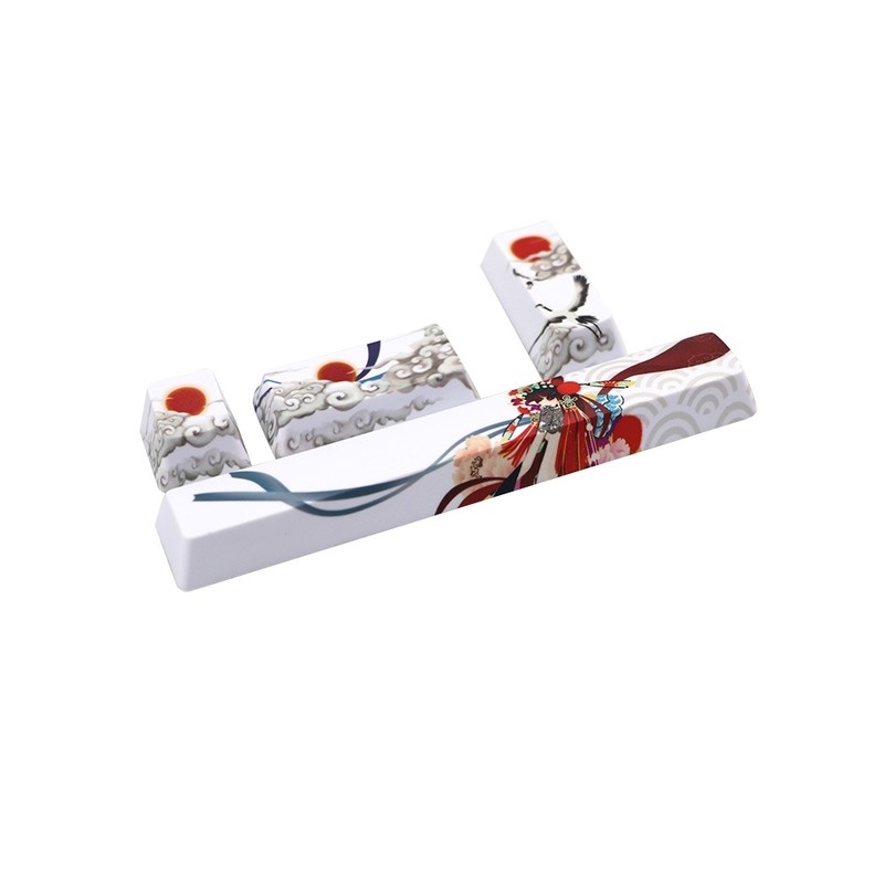 PBT Space Keycap ESC Nhập Keycap Hồ sơ OEM Thuốc nhuộm năm mặt Thăng hoa Biển San hô Keycap Phim hoạt hình Keycap