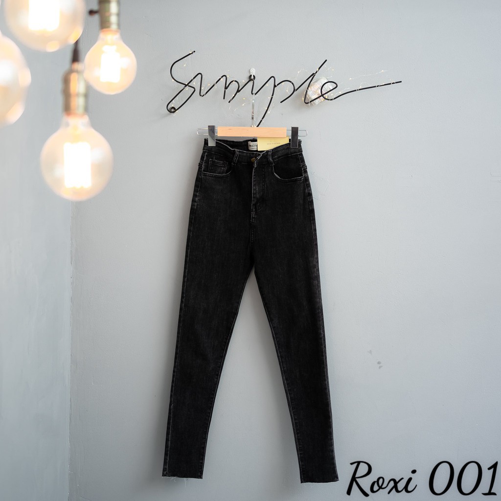 Quần Jean Nữ Lưng Siêu Cao Co Giãn Dáng Ôm Trơn Tua Lai | BigBuy360 - bigbuy360.vn