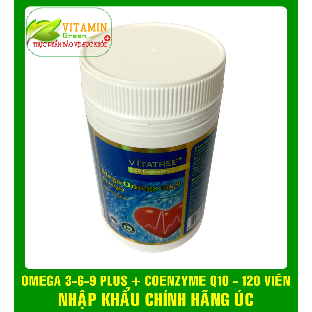 VITATREE MEGA OMEGA 369 PLUS Q10 TĂNG CƯỜNG  CHỨC NĂNG TIM MẠCH (120 viên) | NHẬP KHẨU CHÍNH HÃNG ÚC