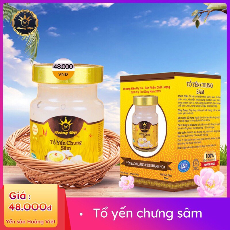 (MUA 10 TẶNG 1)TỔ YẾN CHƯNG SÂM HOÀNG VIỆT NHA TRANG - KHÁNH HOÀ dùng tích 70ml