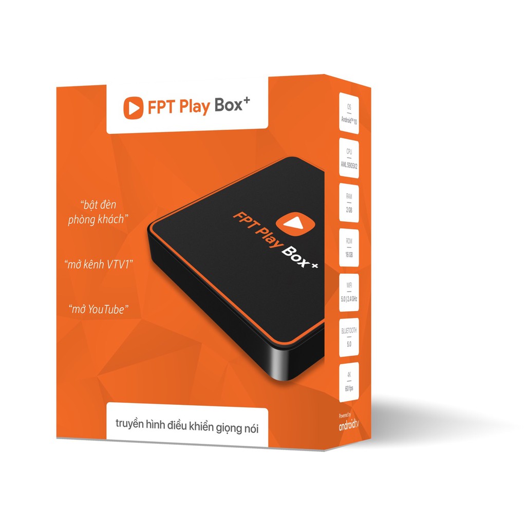 (Chính Hãng) FPT PLAY BOX + 2021(Model S500) Bản 1GB  ĐIều Khiển Giọng Nói . Android TV 10