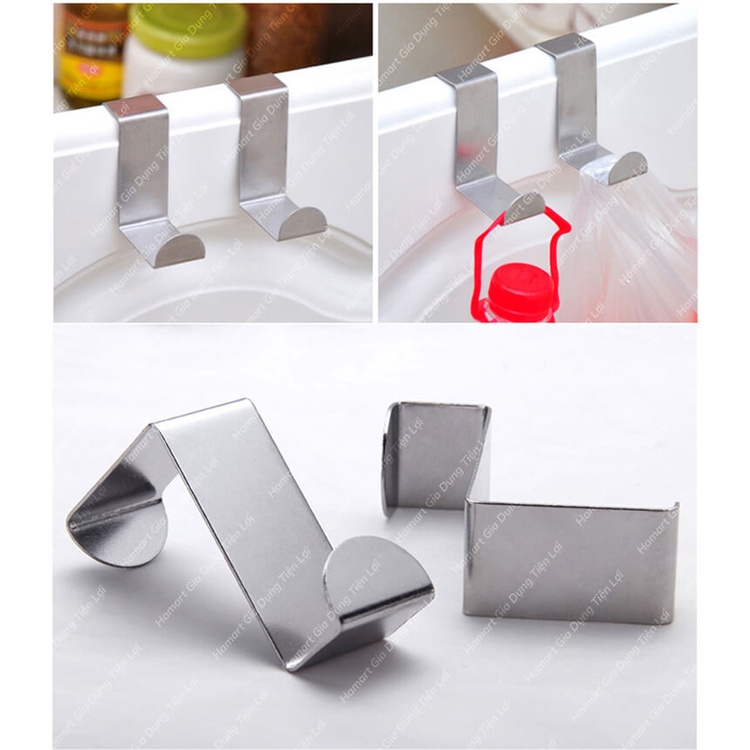 Móc Treo Gắn Cánh Cửa Tủ INOX 304 Treo Đồ Phòng Bếp Đa Năng Gắn Tủ Tiện Lợi