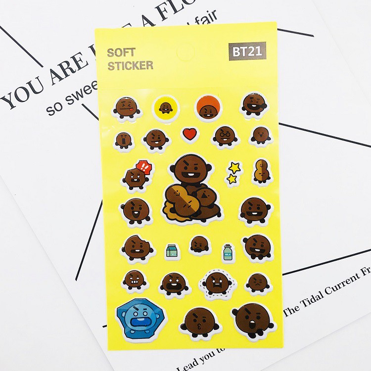 Sticker dán nhóm nhạc KPOP BTS bt21